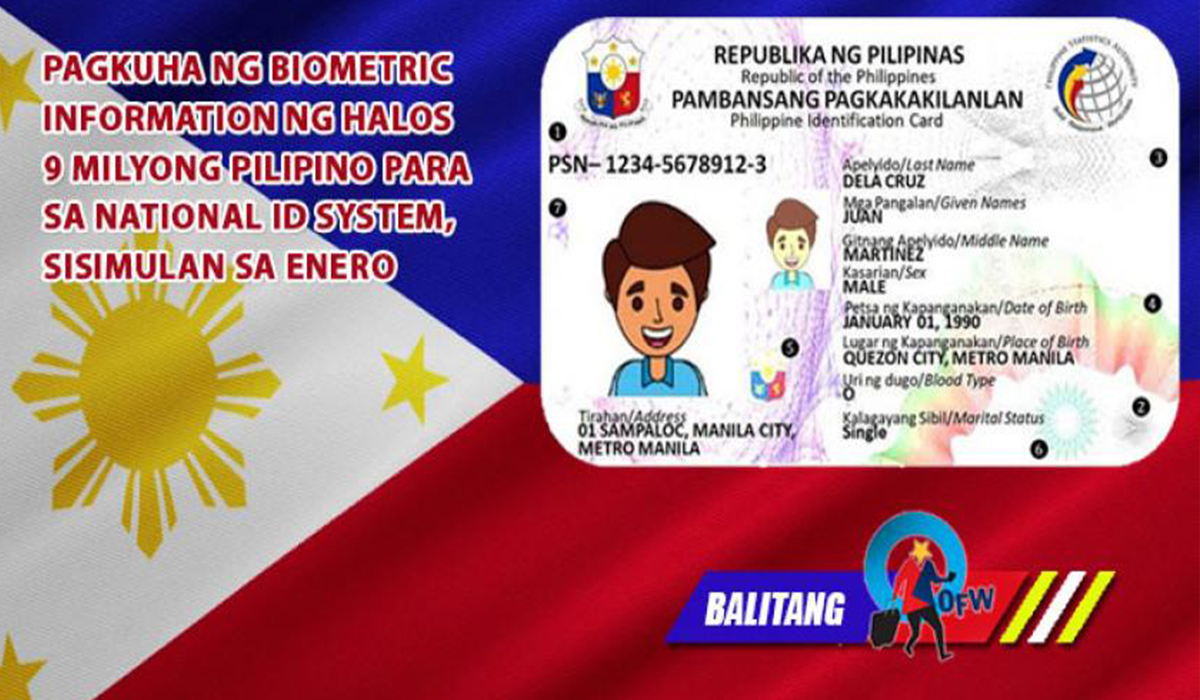 Proseso sa Pagkuha ng 'National ID' sa Pinas ipagpapatuloy sa January 2021